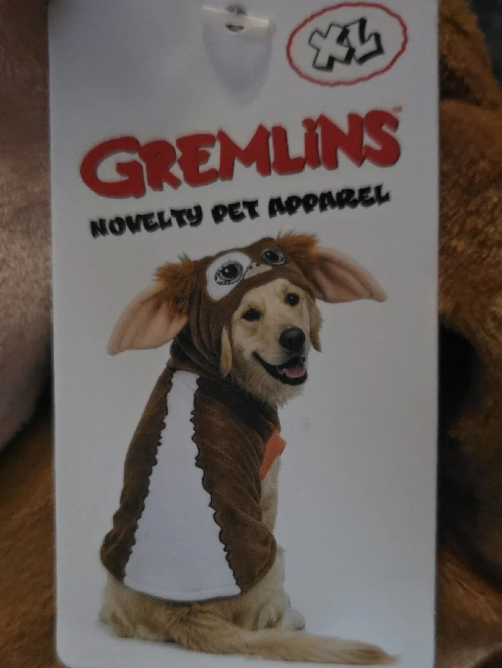 Gremlins Dog Gizmo Plush Costume Tunic in Brown and White XLarge XL Nwt